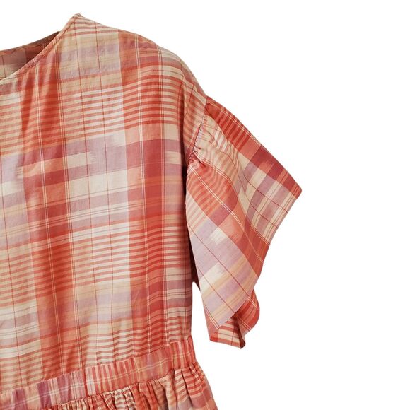 Ulla Johnson Neda Dress Women's 8 Midi Hand Loomed Cotton Pink  Rose Multicolor - Picture 9 of 12